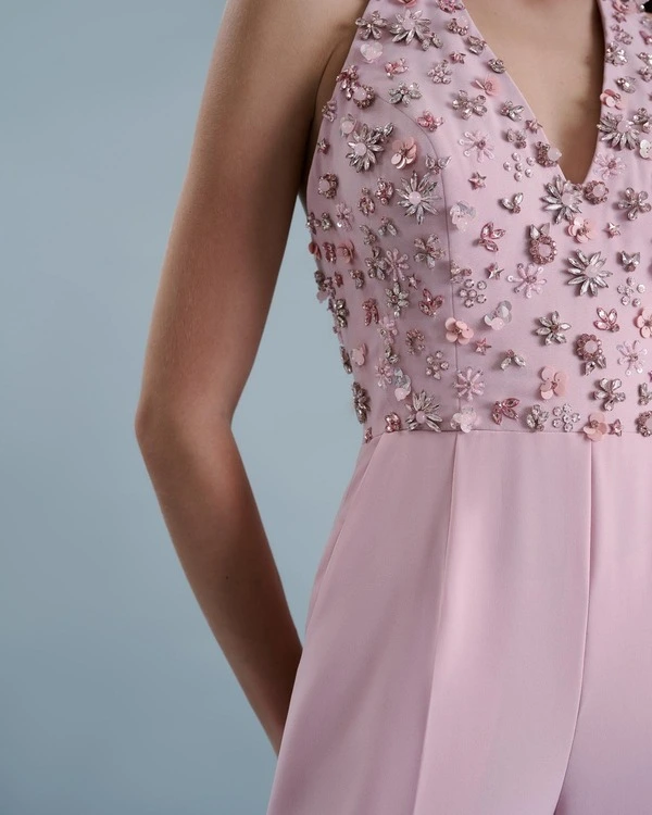 Floral-Embroidered Jumpsuit